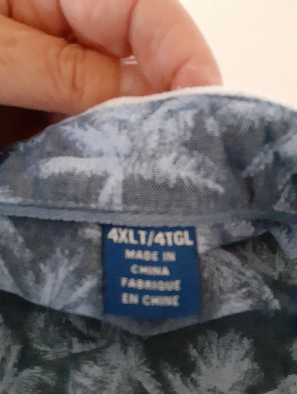 Tommy Bahama 4XLT Big & Tall "Linden Beach Flannel" Light Blue Palm Print - Picture 8 of 14